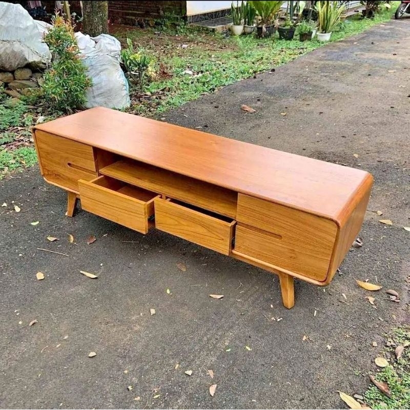 Meja tv minimalis modern rak tv minimalis modern buffet minimalis kayu jati solid