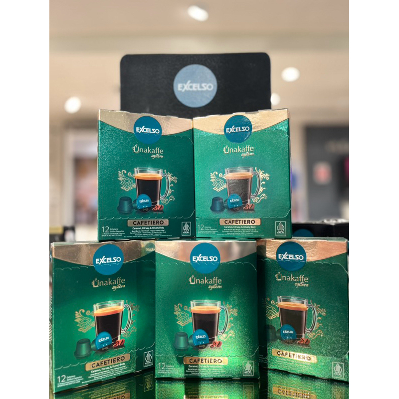 

Promo Paket 5 Box - Unakaffe Excelso kapsul Cafetiero