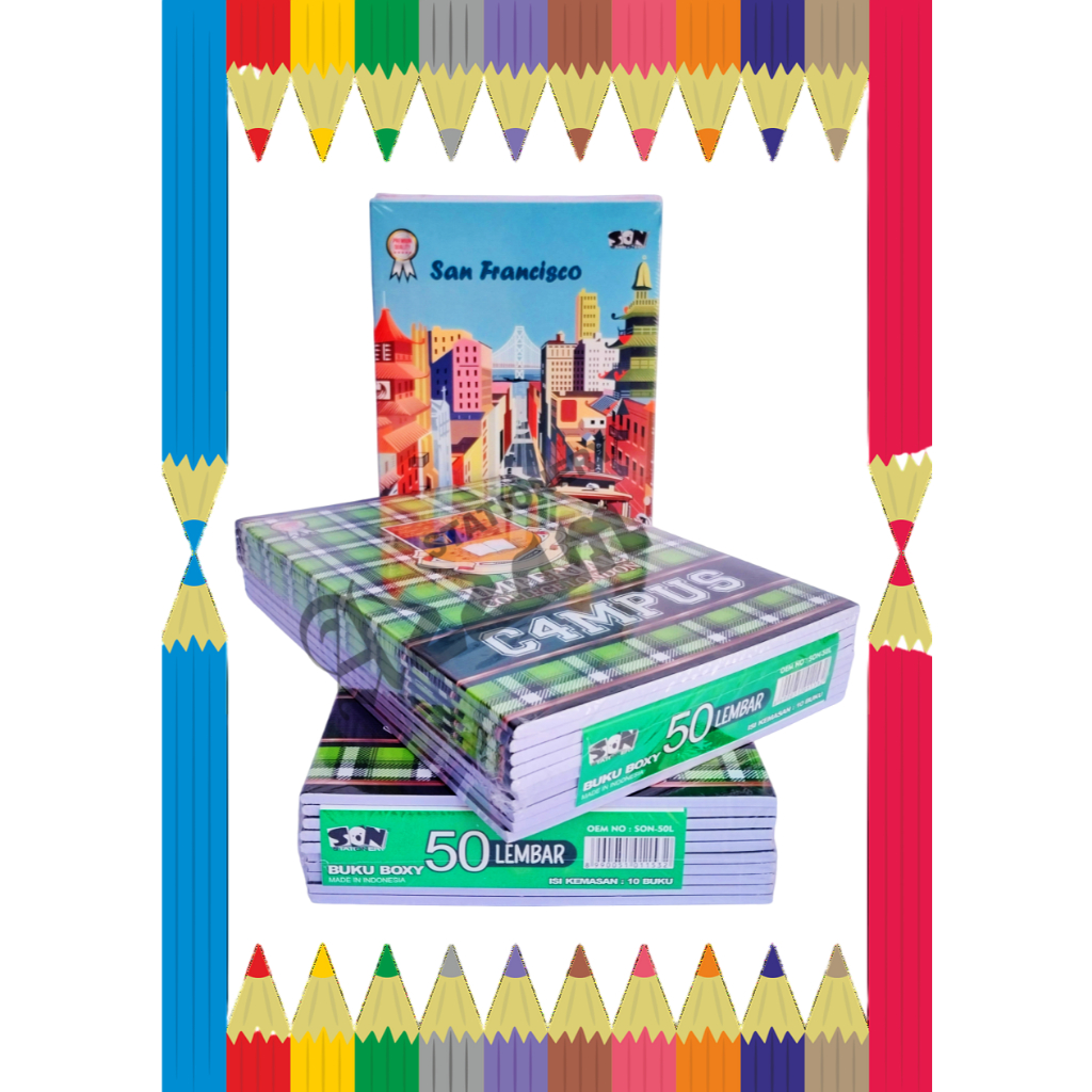 

BUKU TULIS BOXY MERK SON ISI 50 ( BK PANJANG )