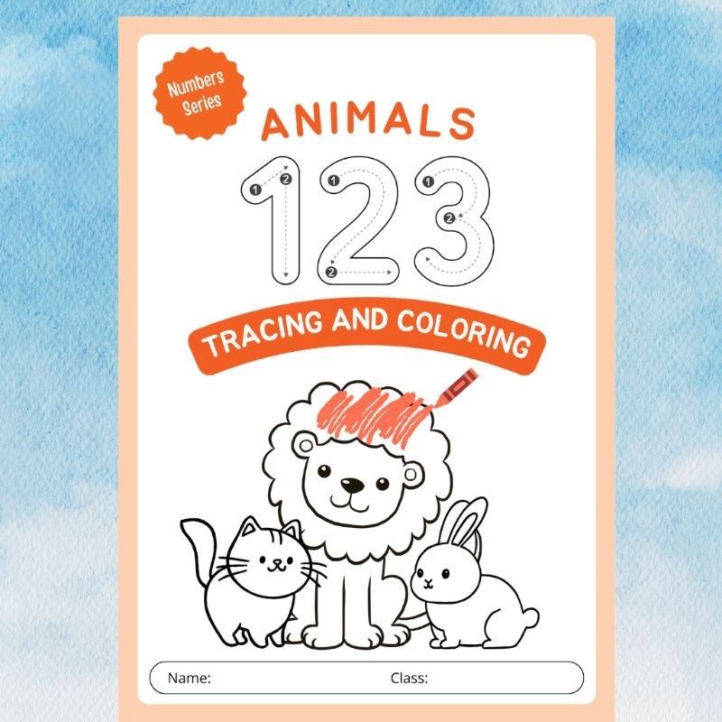 

Worksheet animal tracing and coloring 10 lembar+cover