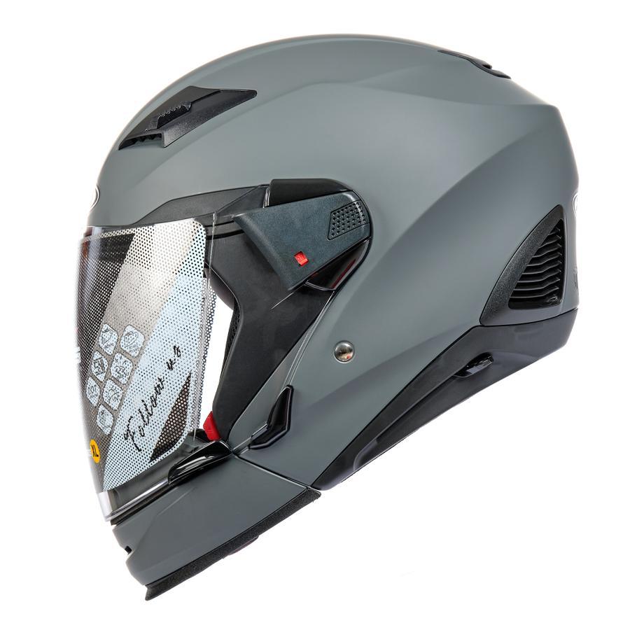 ZEUS ZS 611C MATT GREY DOFF MODULAR DOUBLE VISOR HELMET