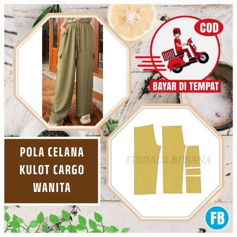 【COD】Pola Celana Kulot  Cargo Wanita Dewasa  Pola Celana Wanita | Pola Instan | Pola Jiplak | Pola J