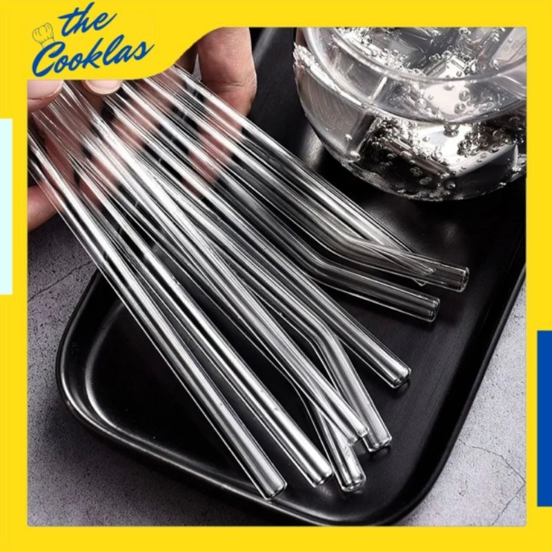 Sedotan Kaca Bening Transparan | Clear Transparent Food-grade Glass Straw | Sedotan Minuman