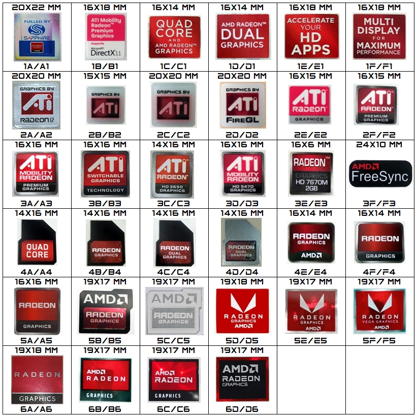 Stiker Sticker AMD ATI Radeon Graphics Original