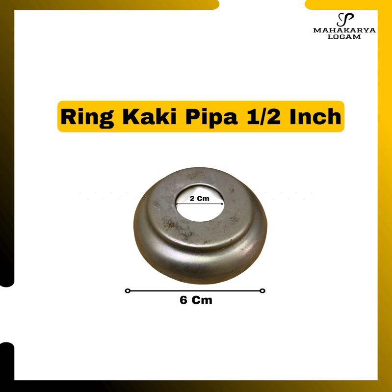 Ring Kaki Pipa 1/2 Inch // Tapak Kaki Ring Cembung Aksesories Ornamen Besi Tangga Pintu Pagar