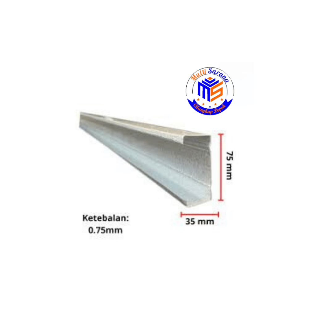 Rayyanstore6 Baja Ringan Tebal 0.70Mm Atau Tebal 0.75Mm / Cnp Baja Ringan / Kanal C / C75 Murah