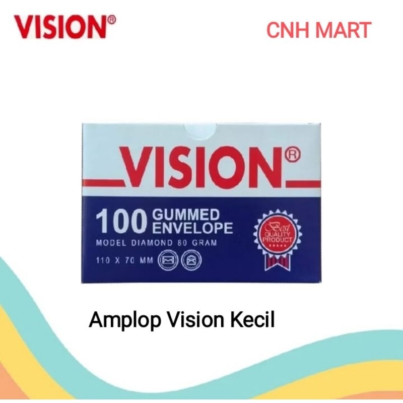 

(100)Pcs Amplop Vision Ukuran Kecil 11Cm x 7 Cm - Amplop Mini Vision 80 Gram