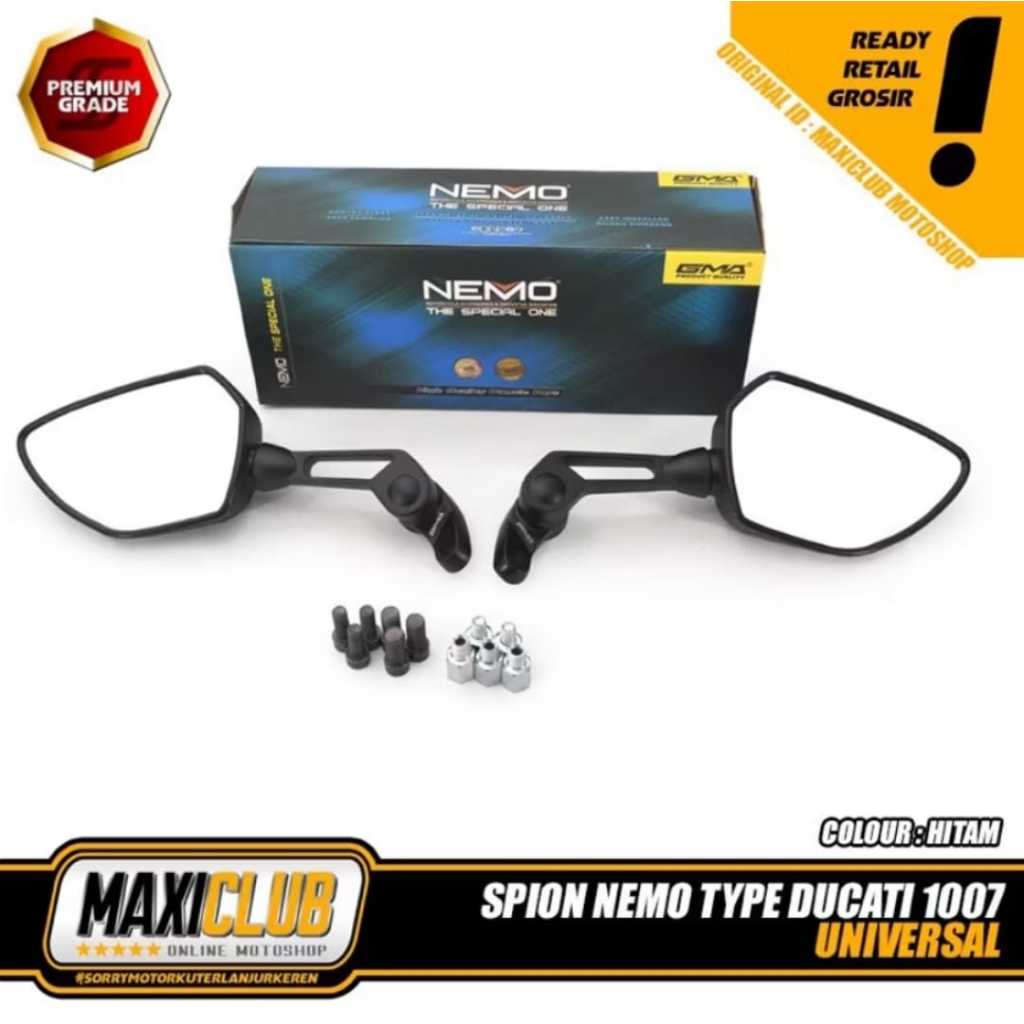 Spion ducati Nemo 1007 kaca bening Nmax Aerox Pcx Adv Vario 125 150 beat scoopy mio soul dll-AST.VAR