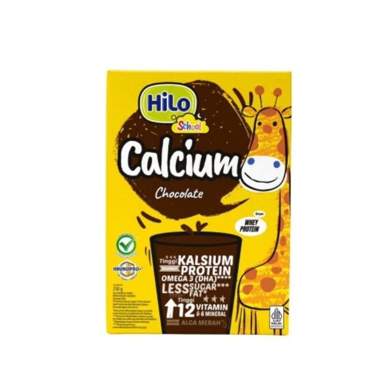 

HILO SCHOOL CHOCOLATE / VANILA / HONEY 250GR Susu Tinggi Kalsium Rendah Lemak
