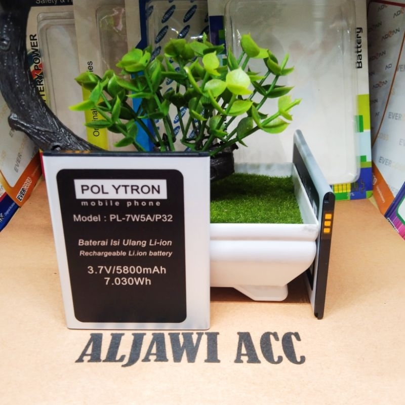 Batre Batere Baterai Polytron Rocket T6 R2509 PL-7W5A/P32 Original Battery Hp