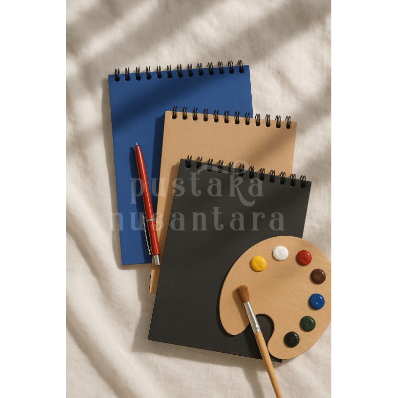 

Scrapbook album vintage hitam, biru, coklat notebook buku diary journal kado anniversary ulangtahun