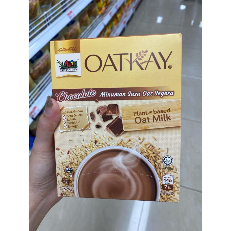 

nature's own oatkay minuman susu oat chocolate isi 12 sachet 396gr