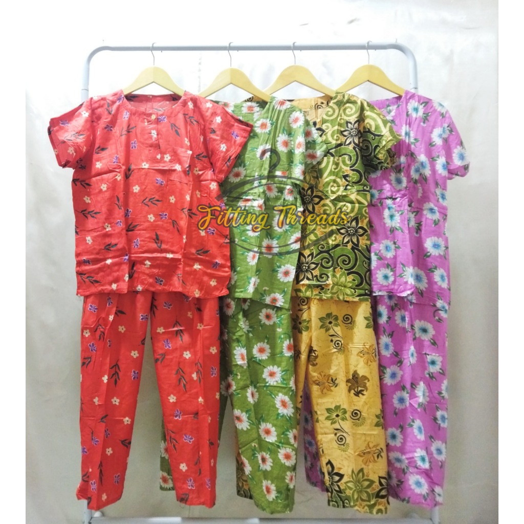 Setelan Tidur Lengan Pendek Celana Panjang Standar Dewasa / Stelan Rayon Busui CP