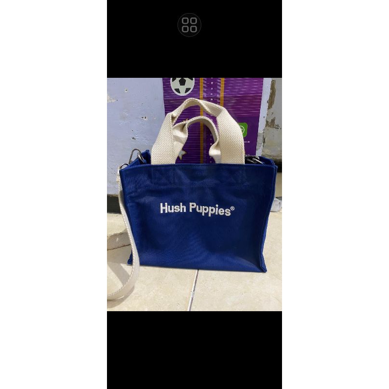 Tas kanvas original hush puppies/ preloved tas cakep/ preloved tas murah/ preloved tas sling bag