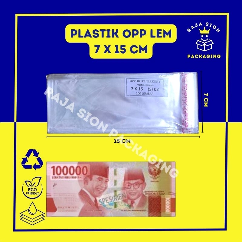 Plastik OPP Lem 7 x 15 CM / Plastik Lem Stiker / Plastik Money Bouquet