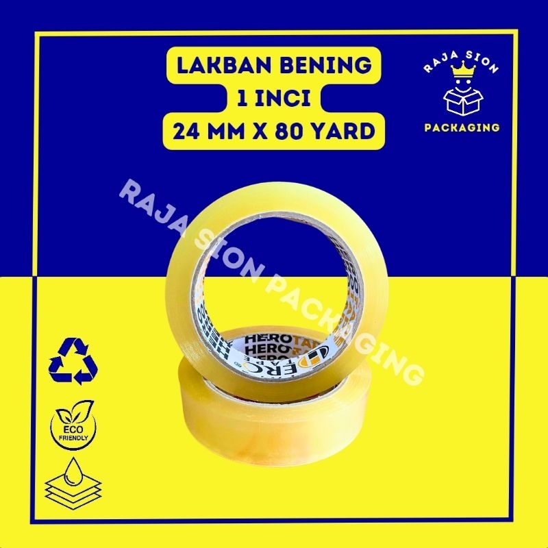 

Lakban Bening Selotip Bening 24MM X 80 Yard / Lakban 1 INC ( Sedang )