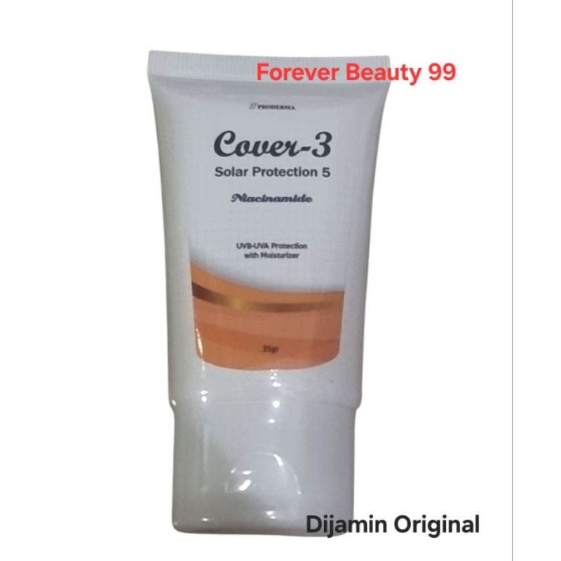 Cover 3 Solar Protection 5 Niacinamide 35 gr (ukuran besar) - sunblock cream SPF 50 - krim tabir sur