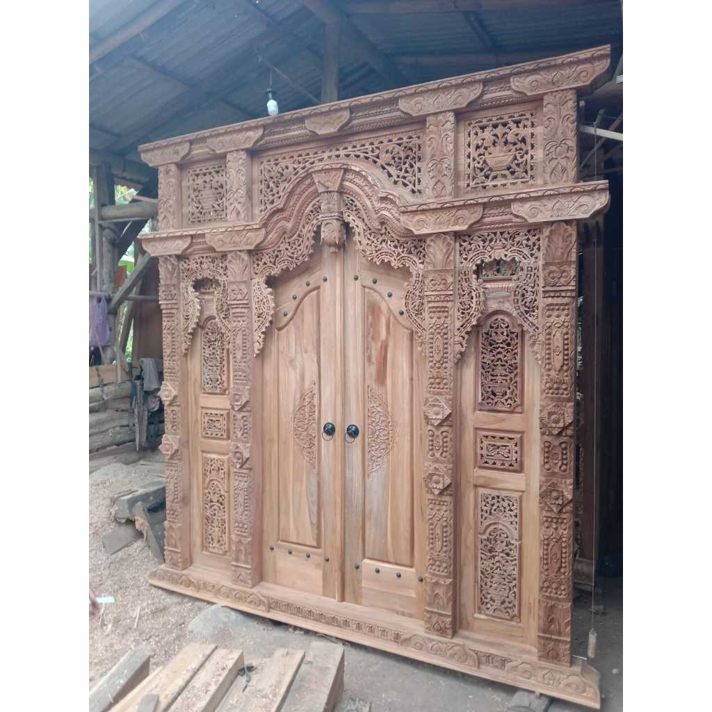 Pintu Gebyok Ukuran 250x260 Cm, Gebyok Ukir Jati Jepara