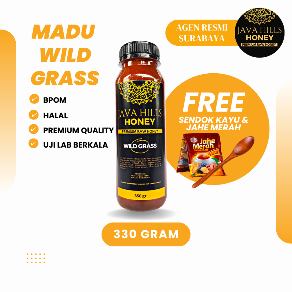 

Javahills Honey Madu Wild Grass 330gr – Madu Hutan Murni 100% Asli, Premium Quality