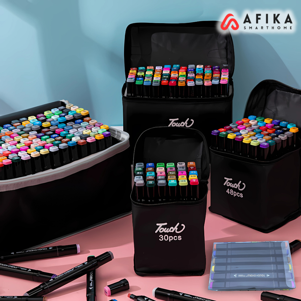 

Spidol Dual Side Fine Art Marker Brush Double Tip 1.0mm 6.0mm 48 Warna