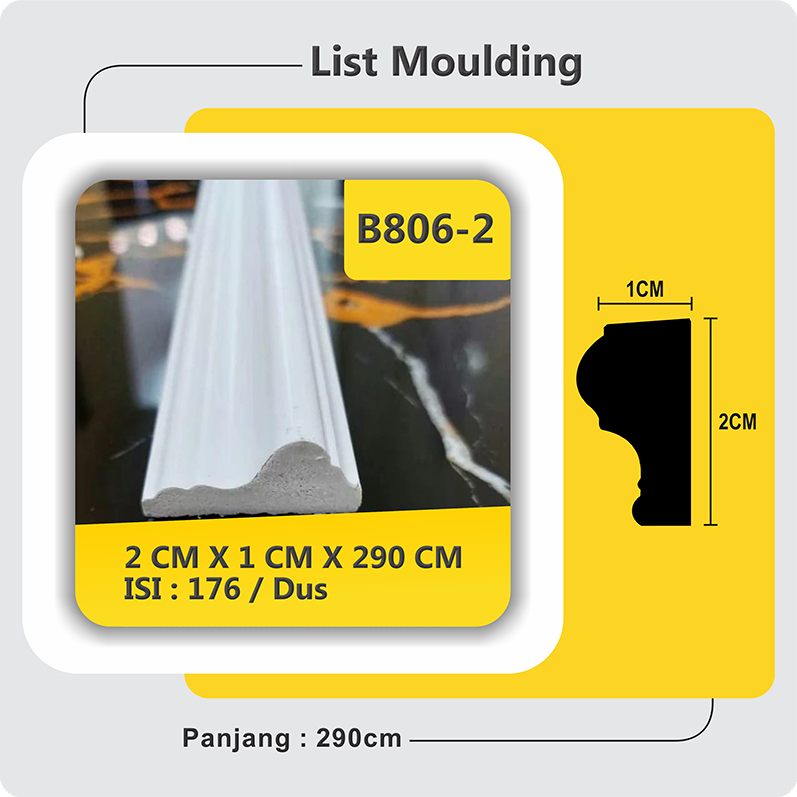 List Moulding dipasang di sudut antara dinding dan plafon, menambah kesan elegan dan klasik