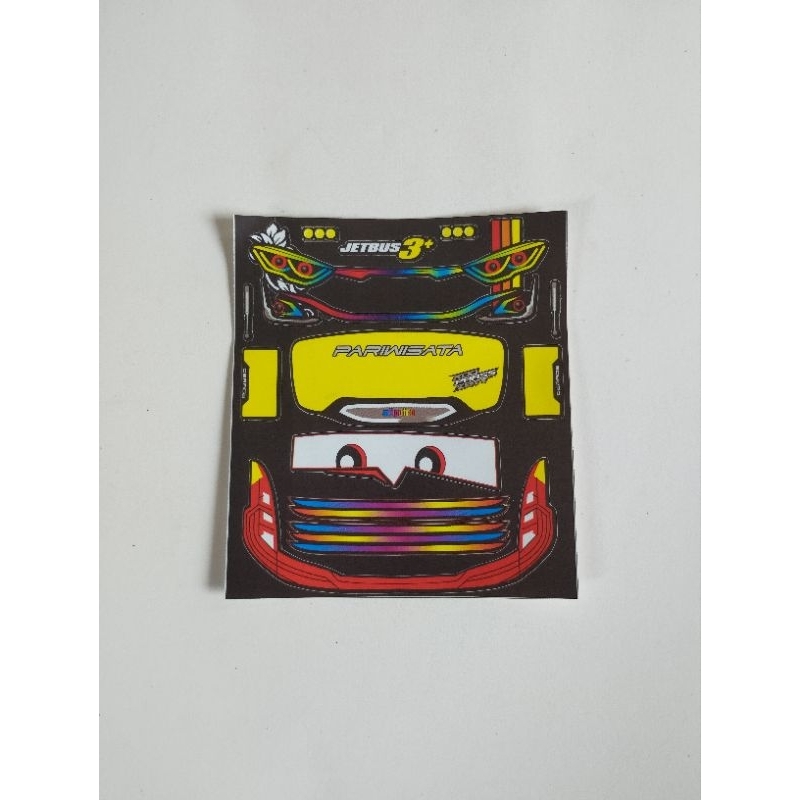 stiker lampu miniatur bus jetbus 3 vareasi kaca belakang kuning
