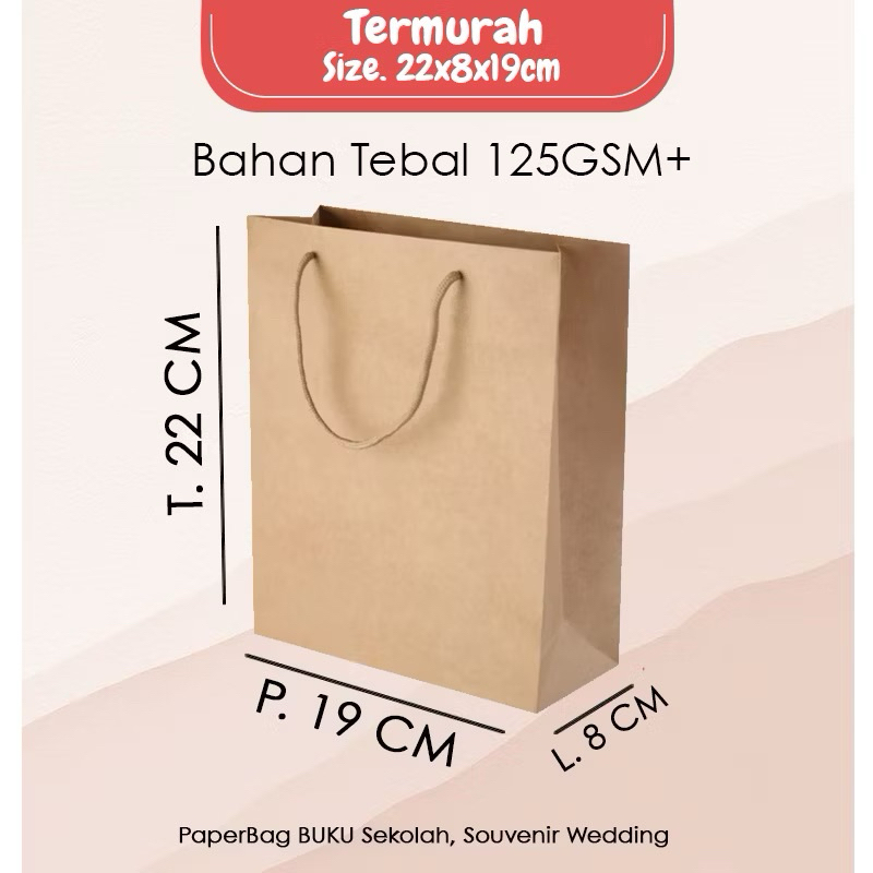 

Paper Bag Kado Ukuran Jumbo 22x8x19cm Paperbag Polos Bisa Buat Bridesmaid Maupun Olshop