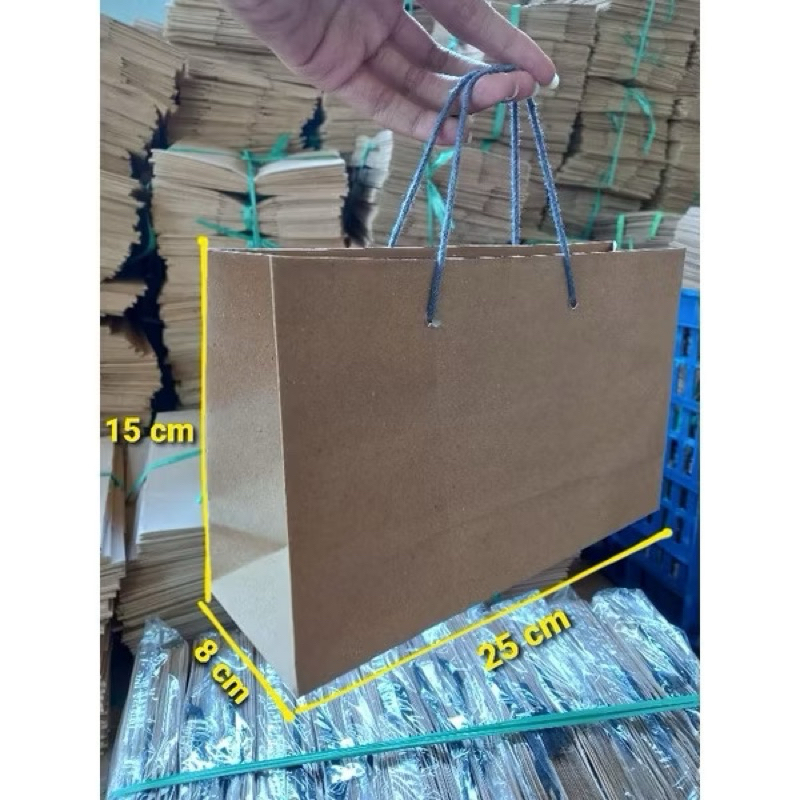 

Paperbag polos coklat wafer miring