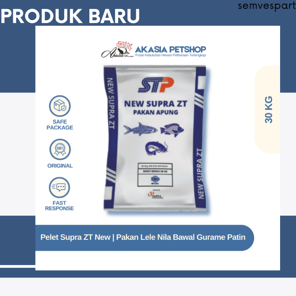 Pelet Ikan Supra ZT New | Lele Nila Bawal Gurame Patin PELET LELE SUPRA ZT 1 KARUNG 30 KG - PELET IK