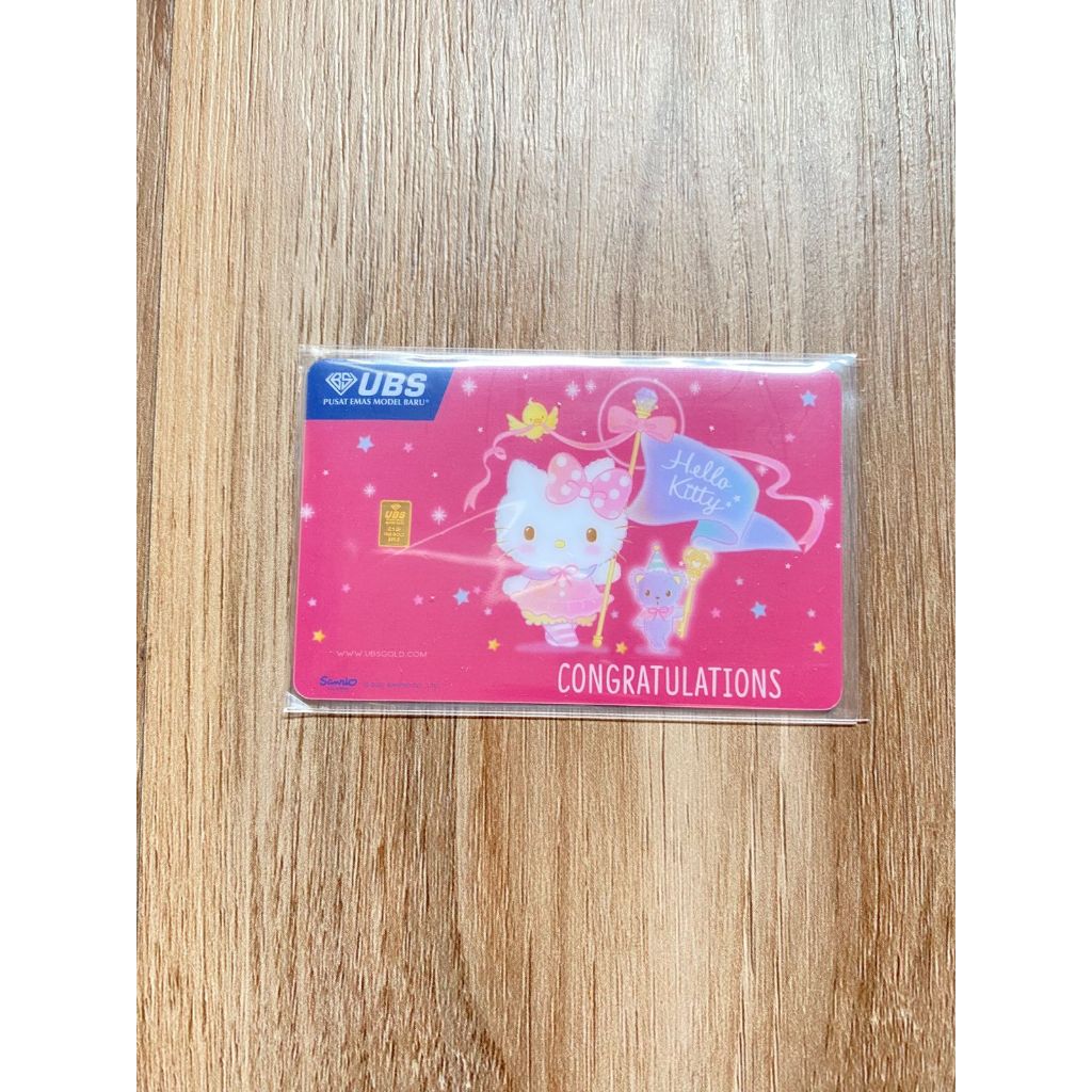 Emas logam mulia UBS 0.1 gram seri  Hello Kitty Congratulation