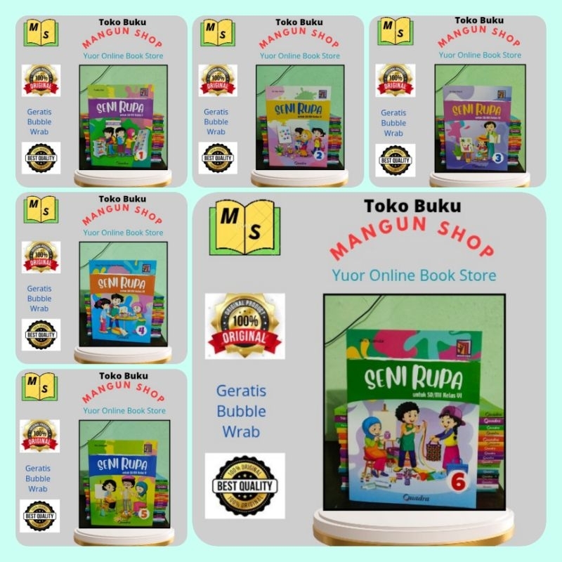 Buku Seni Rupa Kelas 1,2,3,4,5,6 SD Kurikulum Merdeka Quadra