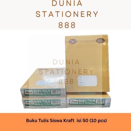 

Buku Tulis Siswa Sampul Coklat Kraft Kwarto isi 38/50/58 Lembar (10 pcs)