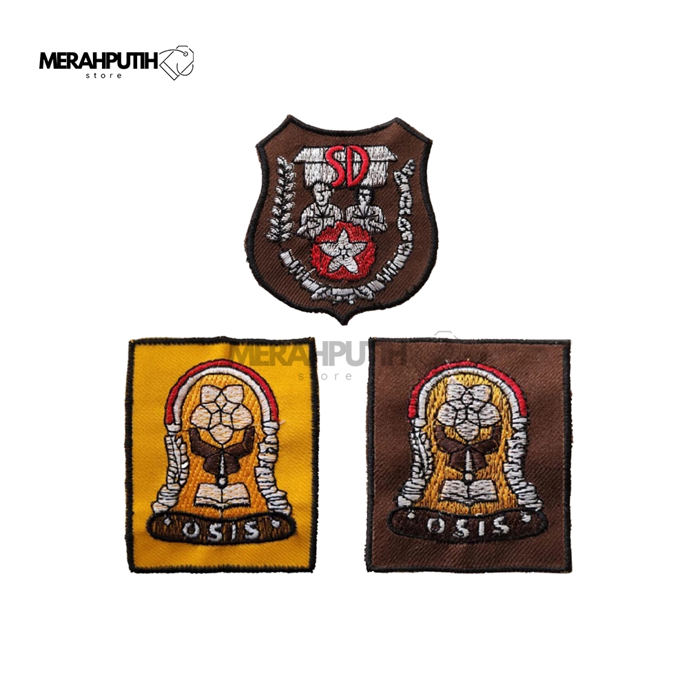 MerahPutih Store  Atribut Sekolah Emblem Bet Osis Patch Bet Badge Simbol Sekolah Bordir Logo SD SMP 