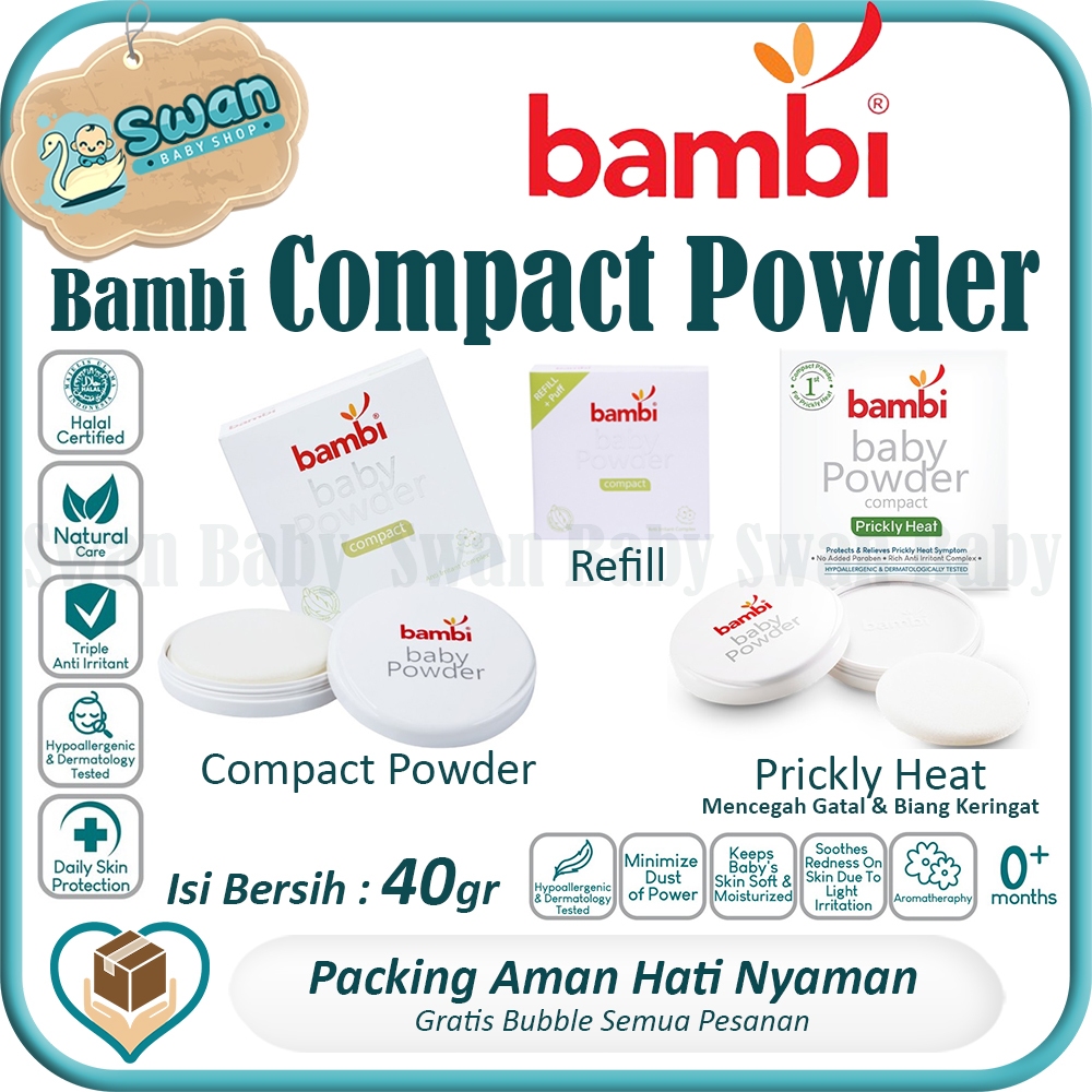 Bambi Baby Compact Powder Swan baby - Swan Bayi / Bambi Compact Powder Refll / Bambi Powder Compact 