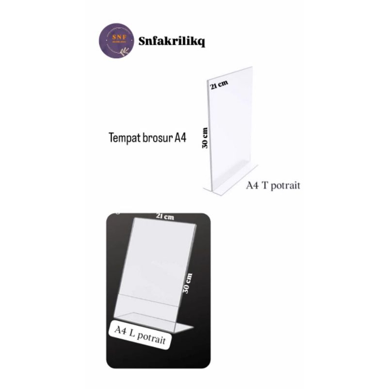 

Tempat brosur akrilik A4//Tent card akrilik//Tent holder akrilik//Akrilik Qrist barcode//stand akrilik