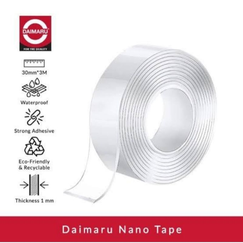 

DAIMARU DOUBLE TAPE BENING TRANSPARAN 3 cm x 3 cm ketebalan 2 mm waterproof solasi bolak balik merekat super kuat