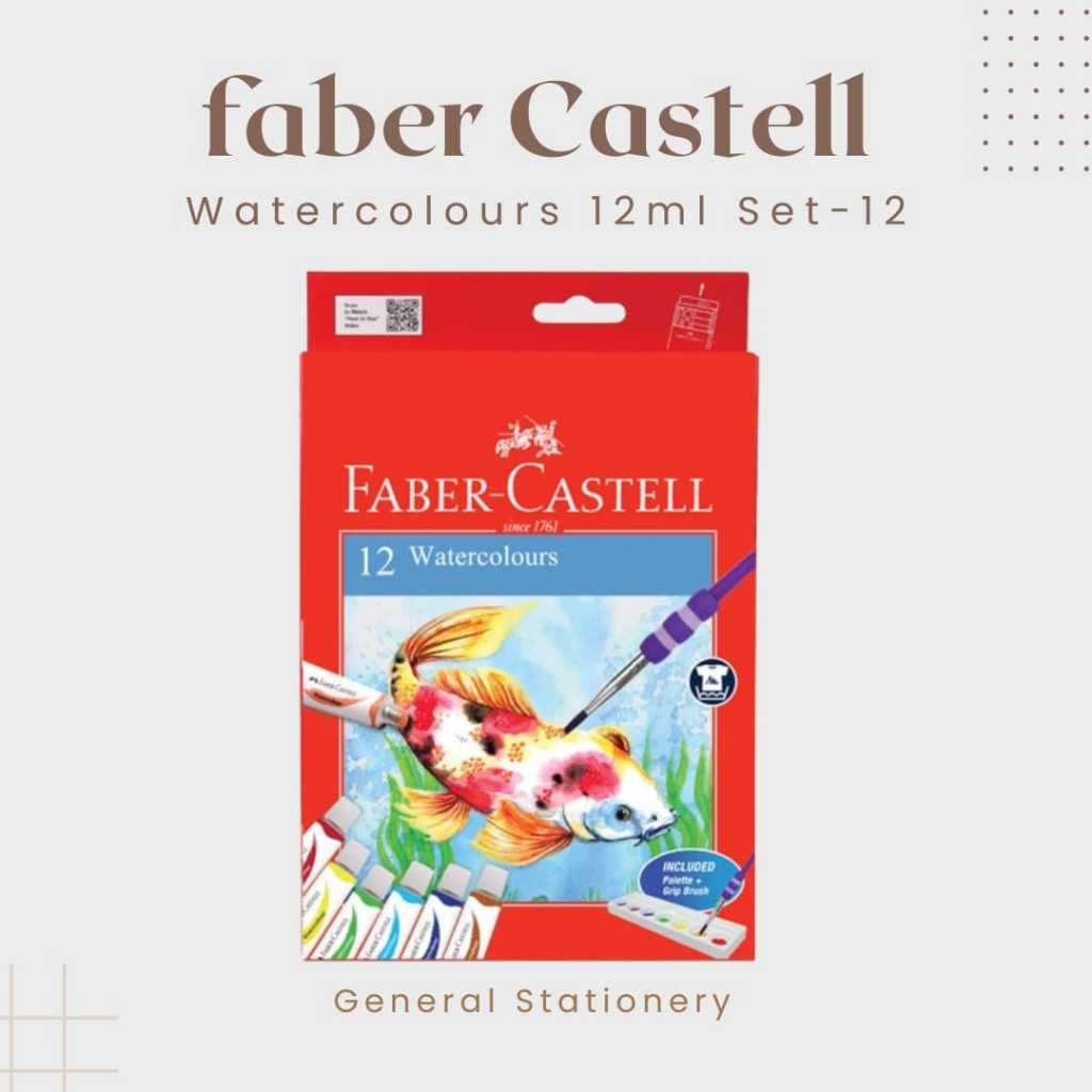 

Faber Castell Watercolours 12ml Set-12 /Cat Air / Cat Warna 12ml Set-12 Merk Faber Castell