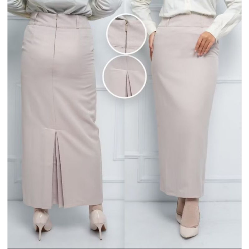 Hemat Luar Biasa Rok Kerja Wanita Panjang/Rok Span Rempel Belakang Size S - L5 Hemat Luar Biasa