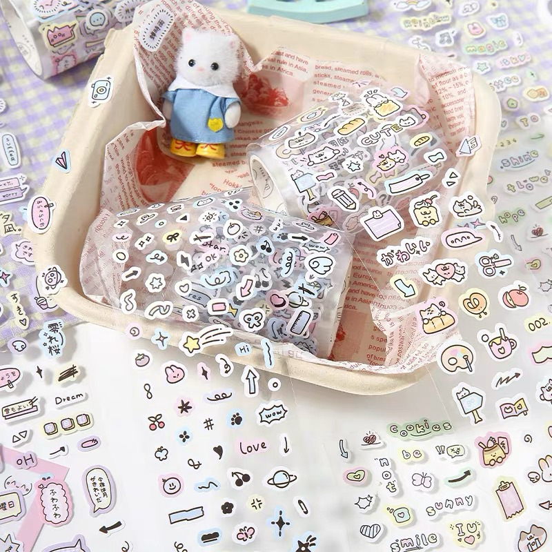 

sticker roll emoticons japan word animal dekorasi journal readystock B3090