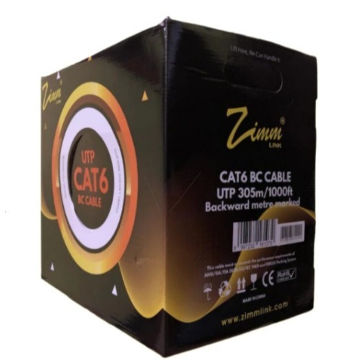 Kabel Lan UTP Cat6 ZimmLink BC Backward Cable Kabel UTP Cat 6 BC Cable Zimm 305m