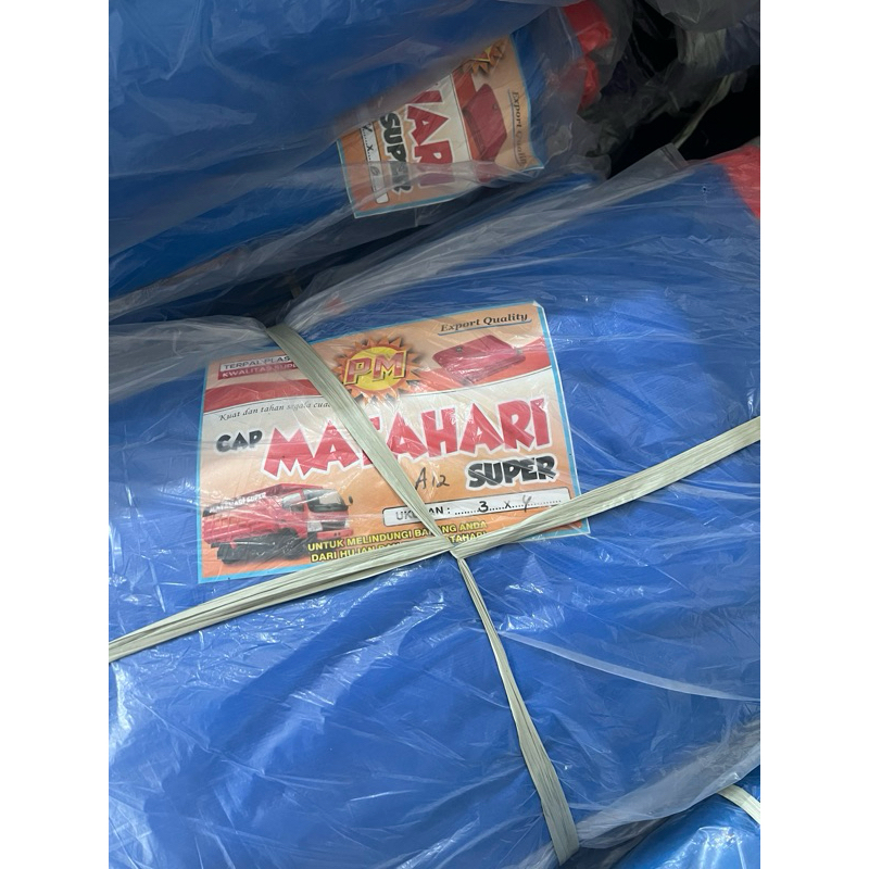 Terpal Plastik A12 Cap Matahari Super Ukuran 2x3 3x4 4x5 4x6 4x7 5x7 6x8