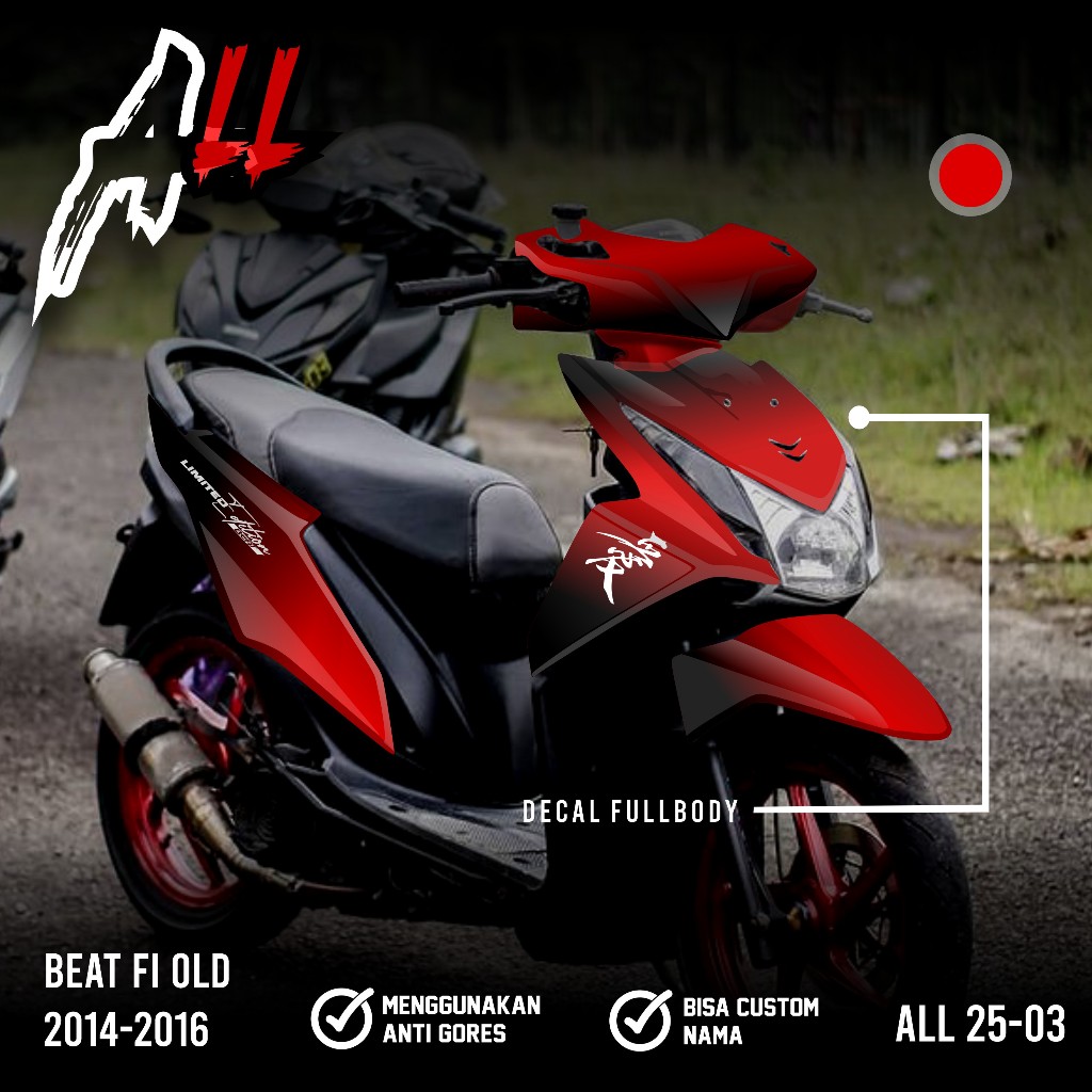 (COD) TERBARU NEW Stiker Decal Full Body Beat FI OLD 2014 2015 2016 - NEW Decal Sticker Modifikasi D