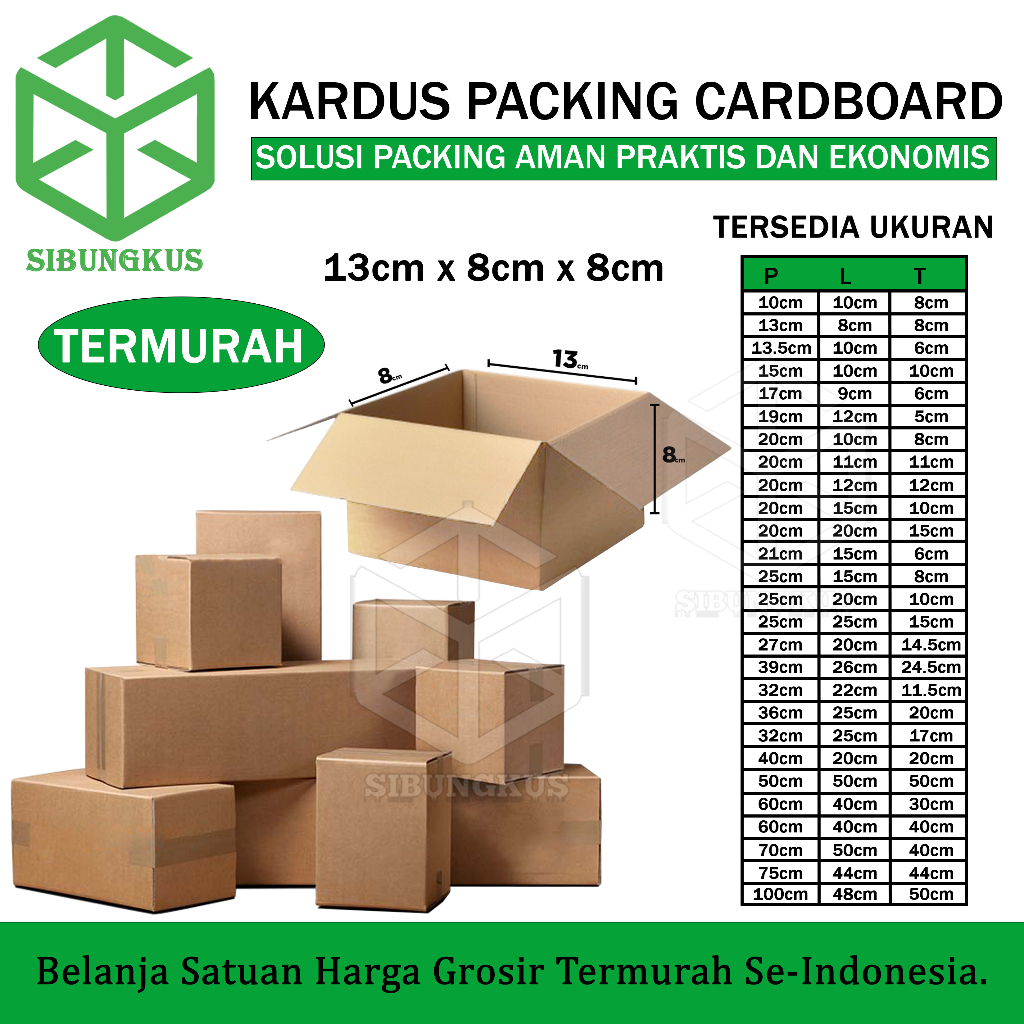 

Kardus Karton Box Packing 13x8x8 cm Dus Single Layer Coklat Polos Tebal Termurah - Rusfet 13 x 8 x 8 cm