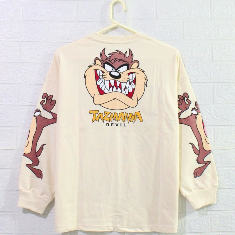 yu7 Sweater Crewneck Oversized Tazmania Babyterry Cream Dwjl