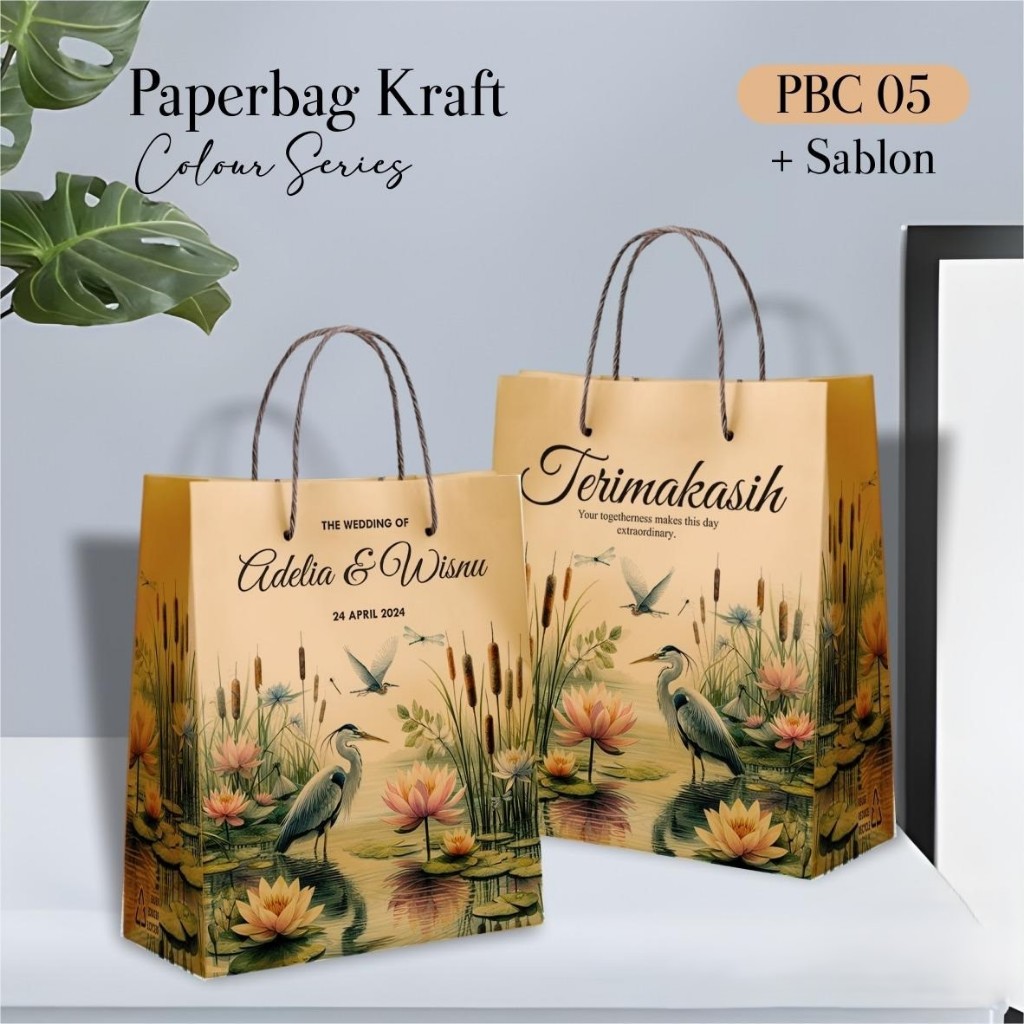 

PAPER BAG AESTHETIC – TAS SOUVENIR PERNIKAHAN – PAPERBAG PBC 05 – READY STOCK ECER