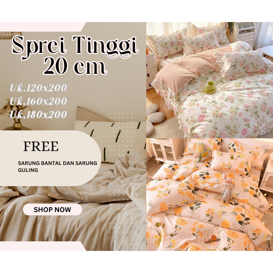 SPREI Bisa COD/Bayar Ditempat || SPREI KOTAK SEPRAI HOMEMADE SEPREI MOTIF POLOS EMBOS,120,160,180 (2