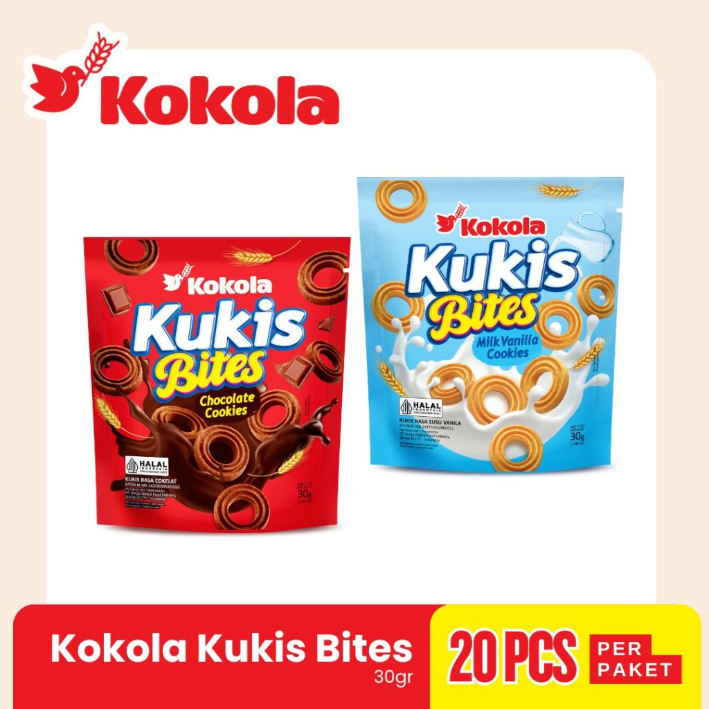 

Kokola Biskuit Kukis Bites (Isi 20 Pouch) Cemilan Cookies Manis