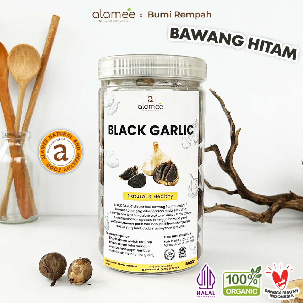 

Black Garlic Garlik Bawang Hitam Tunggal Kating 500 gram Herbal Premium Lanang Alami Natural