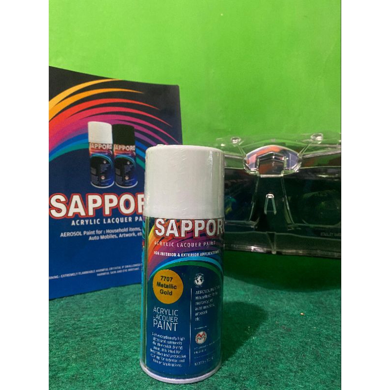 

Pilox sapporo acrylic lacquer paint, Cat semprot akrilik (WARNA METALLIC GOLD 7707)