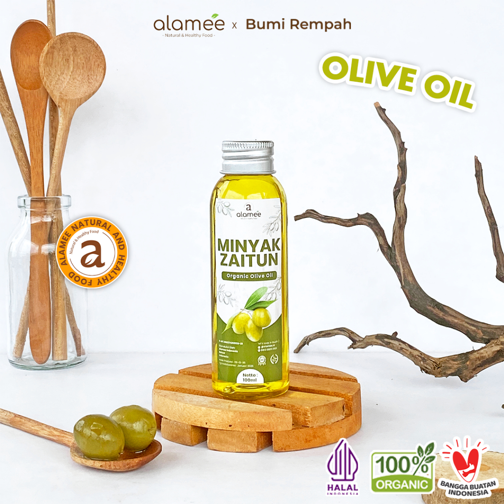 

ALAMEE Minyak Zaitun Untuk Diminum Olive Oil Extra Virgin Organic Organik Murni Asli Masak EVOO